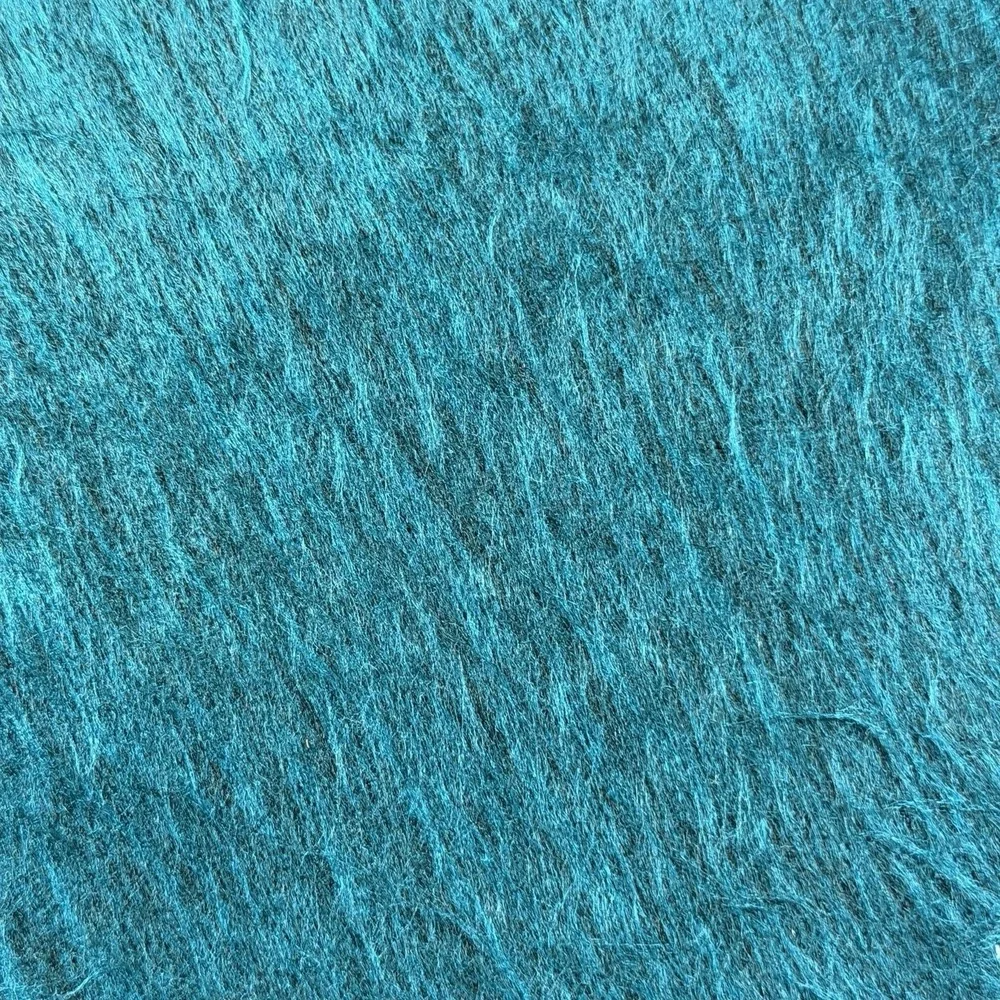 Uno Alla Volta Alpaca Blend Scarf Dark Turquoise Black Fringe Luxury 78